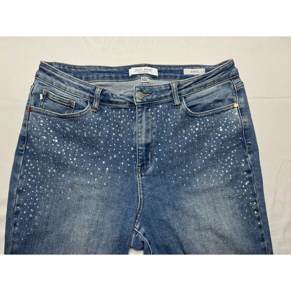 Judy Blue Women's Slim Fit Rhinestone Distressed Jeans - Size 15 (32x27.5) - Picture 6 of 9